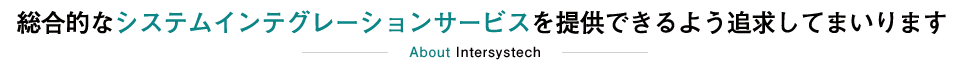 総合的なシステムインテグレーションサービスを提供できるよう追求してまいります