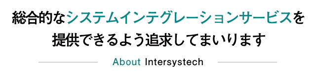 総合的なシステムインテグレーションサービスを提供できるよう追求してまいります